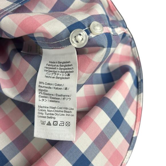 J.Crew Shirt Men Size XL Slim Fit Light Blue Pink Check Classic Preppy Button Up - Picture 6 of 9